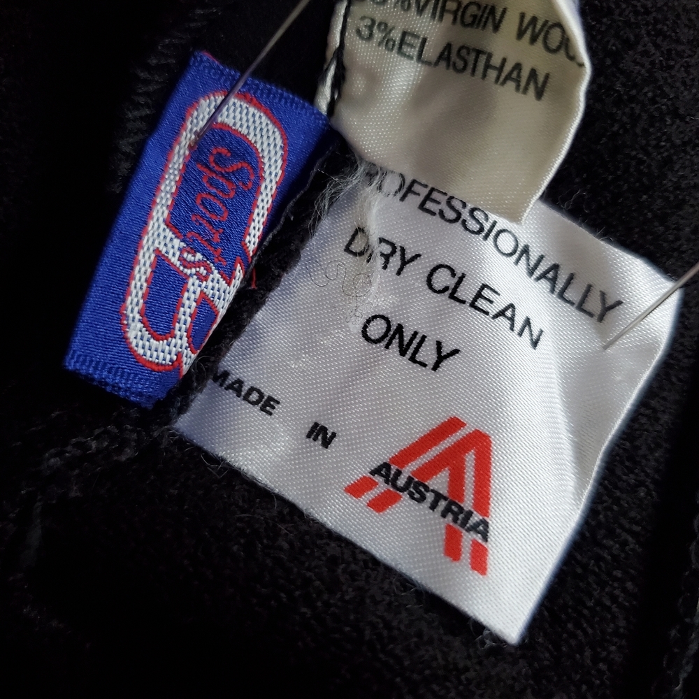 Vintage wool one piece ski pants bibs women's size 8 front & boot zip Austria - Picture 14 of 14